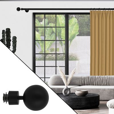 Embout déco boule en métal diam 28 mm Finition Noir mat - MOBOIS