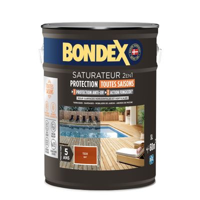 Saturateur 2 en 1 protection 5 ans Teck mat 5L BONDEX
