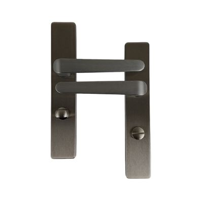 Poignées de porte sur plaques à condamnation double entraxe Célio nickel mat ALPERTEC