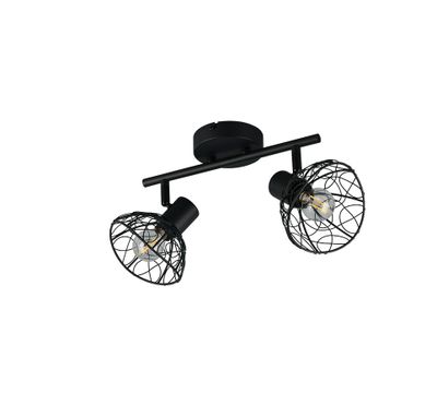 Réglette 2 spots E14 Yako noir 2x40W - REALITY