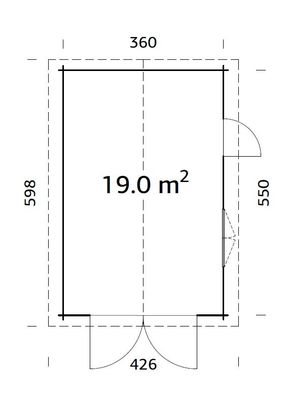 Garage en bois Roger avec porte bois - ép.44 mm - 37,2 m² Hors-tout - Livraison à domicile incluse - PALMAKO