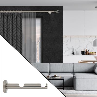 Support ouvert double en métal diam 20 mm Finition Chromé mat - MOBOIS
