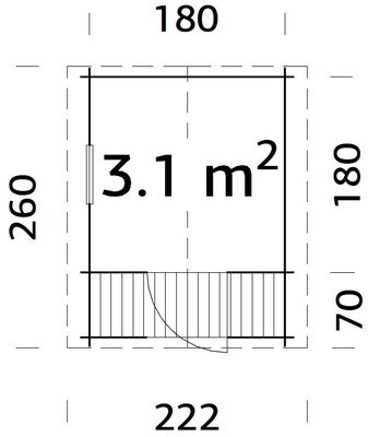 Maisonnette  pour enfant Bois Naturel  Stina 3,1m2 Livraison à domicile incluse