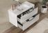 Meuble de salle de bains 2 tiroirs L100 x H60 x P45 cm mélaminé blanc avec plan vasque céramique Mirabo