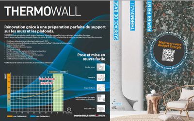 Revêtement mural à peindre intissé 300 g/m² Thermowall en 1,06 m - AS CREATION
