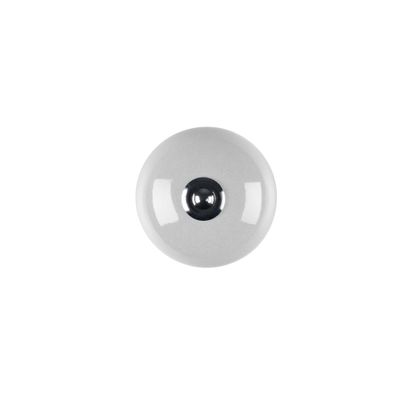 Bouton de meuble porcelaine acier blanc diamètre 40 mm REI