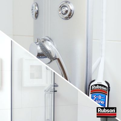 Mastic Silicone Salle de Bain Saine Stop Moisissures Blanc 280 ml RUBSON