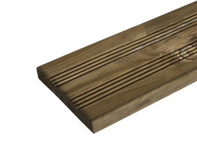 Lame de terrasse pin 2 peignes traitée autoclave vert - 27 x 145 x 4000 mm - HENRY TIMBER