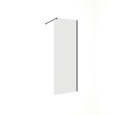 Paroi de douche à l'italienne 70x200 cm profilé noir verre transparent 8 mm Signature - OCEA