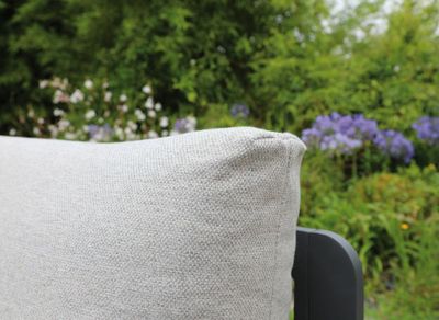 Salon d'angle de jardin MOJITO 6 personnes en aluminium graphithe gris PROLOISIRS Livraison à domicile incluse