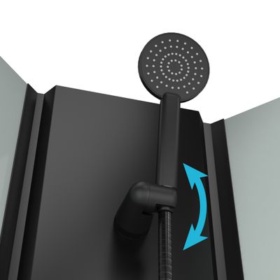 Cabine de douche 1/4 de rond profilé noir mat et receveur noir 85x85x200 cm Essentiel AURLANE