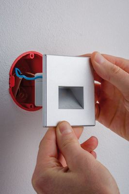 Spot LED encastrable mural carré chrome mat - PAULMANN