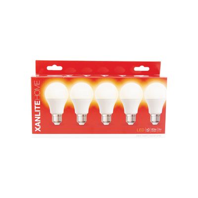 Ampoules LED SMD E27 opaque 9W = 806 lumens blanc neutre par 5 - XANLITE