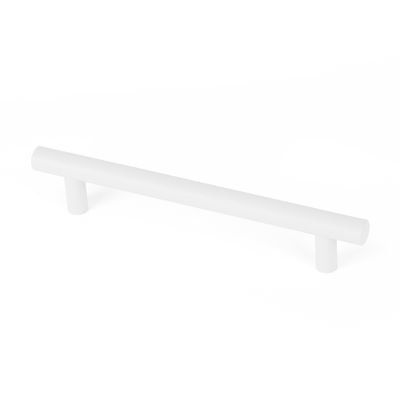Poignée de meuble cylindrique inox blanc mat entraxe 128 mm par 4 REI