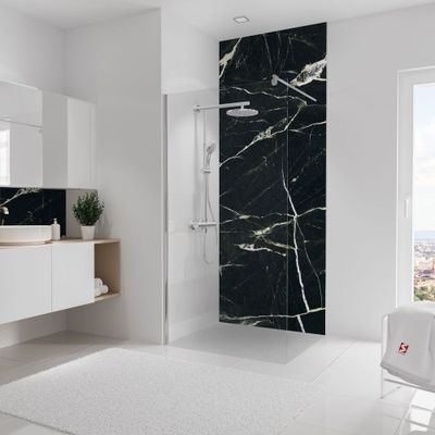 Panneau mural de douche 100x255 cm marbre noir vert DécoDesign Softtouch - SCHULTE