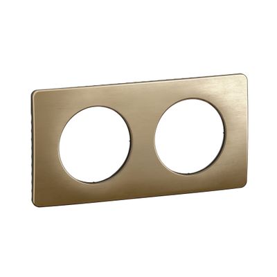 Plaque de finition 2 postes Bronze satiné - Céliane LEGRAND