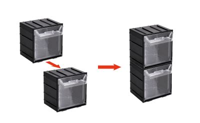 Bac de rangement plastique empilable par 3 - TACTIX