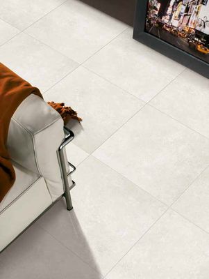 Carrelage sol intérieur effet béton blanc SAUMUR ép 8 mm 45 x 45 cm paquet de 1,45 m² PAREFEUILLE