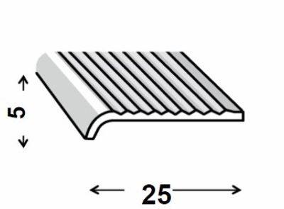 Nez de marche aluminium anodisé incolore 25 x 5 mm 2 m CQFD