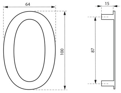 Chiffre 0 à visser hauteur 100 mm  inox THIRARD