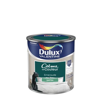 Peinture crème de couleur Emeraude Satin 0.5 L - DULUX VALENTINE