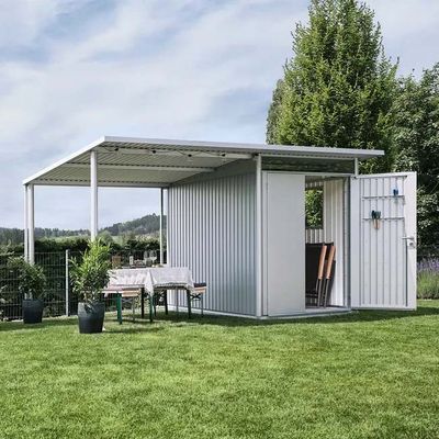 Auvent pour abri de jardin AvantGarde A4, A8 gris foncé métallique T. L - BIOHORT