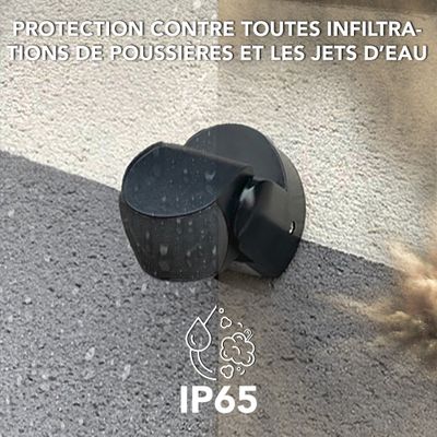 Détecteur de mouvement infrarouge noir IP65 - TIBELEC