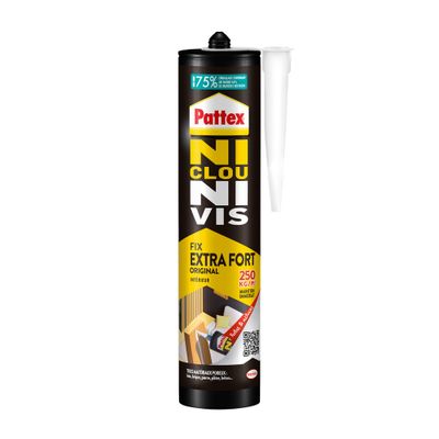 Mastic colle de fixation Ni Clou Ni Vis blanc Extra Fort tube 380 g - PATTEX