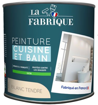 Peinture Cuisine & Bain Blanc Tendre satin 0,5 L - LA FABRIQUE