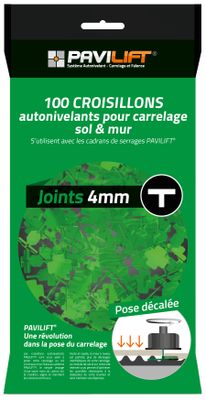 Croisillons de carrelage en T 4 mm vert par 100 PAVILIFT