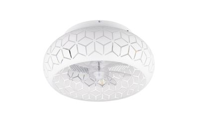 Ventilateur de plafond design 3xE27 + télécommande Blanc Ø50cm - Bidar REALITY