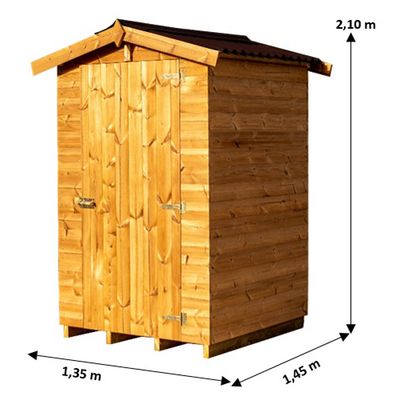 Abri de jardin en bois traité avec plancher 1,35 m², Livraison à domicile incluse - HABRITA