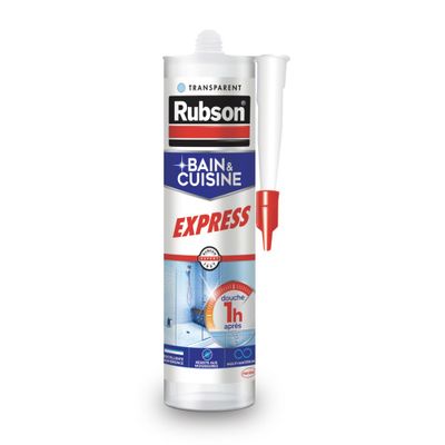 Mastic Silicone Cuisine & Bain Séchage rapide transparent 280 ml RUBSON