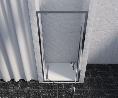 Porte de douche pivotante 100x200 cm profilé chrome verre transparent 8 mm Signature - OCEA