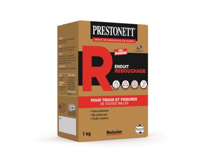 Boite d'enduit de rebouchage en poudre type R 1KG PRESTONETT