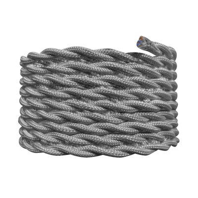 Câble électrique tissu torsadé gris 3m - TIBELEC