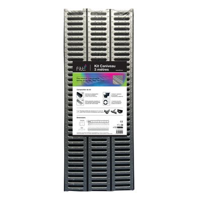 Kit caniveau à grille acier galvanisé 3m - FITT