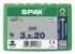 Vis tête fraisée T-star 3,5 x 20 mm par 200 SPAX