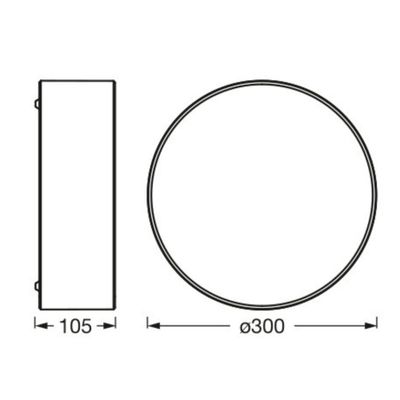 Plafonnier LED rond blanc 300mm E27 25W PARIS - LEDVANCE