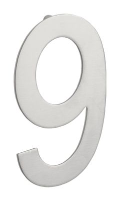 Chiffre 9 à visser hauteur 100 mm inox THIRARD