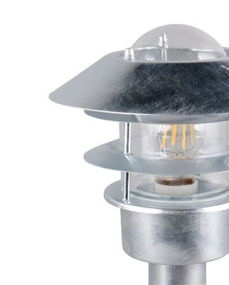 Borne extérieur E27 50cm IP44 10W Zinc - Ruvuma TRIO