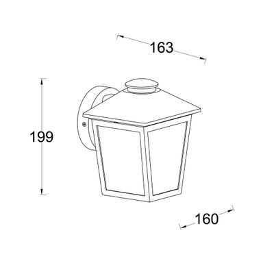 Applique extérieur E27 Zago noir IP44 40W - COREP