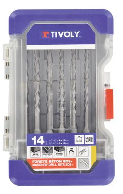 Mallette de 14 forets béton SDS+ - TIVOLY