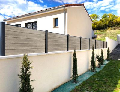 Lisse persienne pour clôture PVC chêne grisé L 1,79 m - MOREY