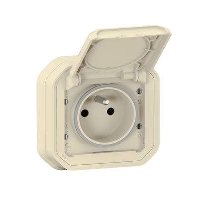 Prise électrique étanche IP55 encastrable 2 pôles + terre Sable - Plexo LEGRAND