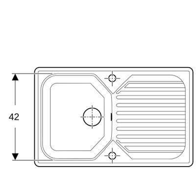 Evier de cuisine en grès blanc 80x50 cm 1 bac 1 egouttoir Garrigue - PERLINE