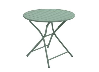 Table de jardin pliante GUERIDON aluminium amande ø 80 cm, Livraison à domicile incluse - PROLOISIRS