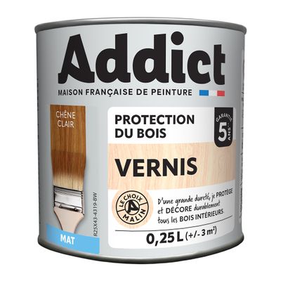 Vernis bois mat chêne clair 250 mL - ADDICT