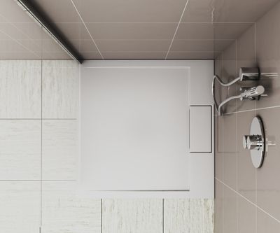 Receveur de douche 90x90 cm résine blanc brillant Island - OCEA