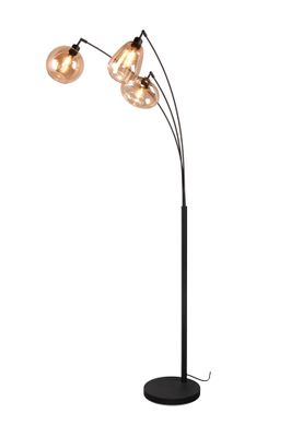 Lampadaire E14 Lumina noir et ambré 3x10W - TRIO